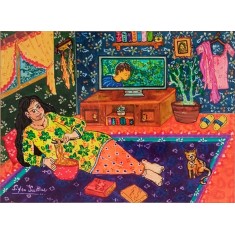 Sidra Sattar, 8 x 12 inch, Mixed Media On Paper, Figurative Painting, AC-SSR-004 Sidra Sattar, 8 x 12 inch, Mixed Media On Paper, Figurative Painting, AC-SSR-004